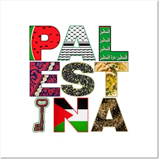 PALESTINA- Watermelon - Keffiyeh - Palestine Will Be Free - Palestine Fabric - Olives - Hummus - Key of Return - Palestine Flag - Za'atar - Front Posters and Art